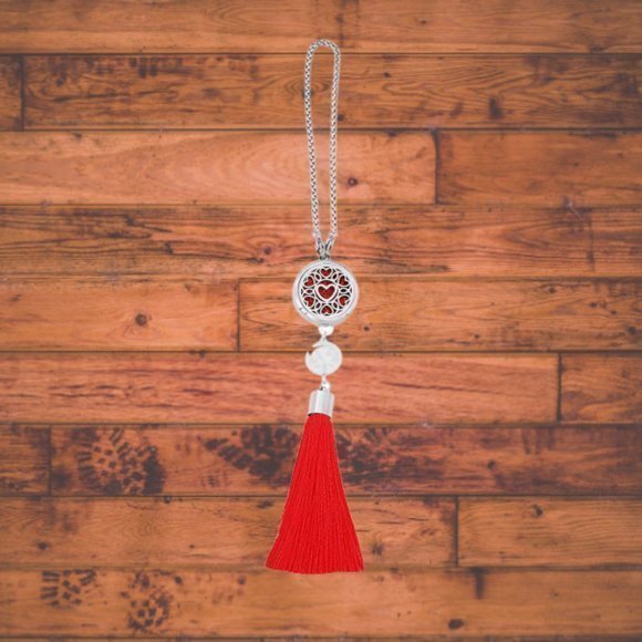 One Stainless Steel Car Essential Oil Red Hearts - Picture 1 of 2